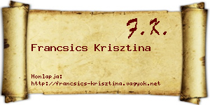 Francsics Krisztina névjegykártya