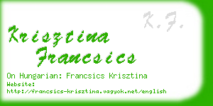 krisztina francsics business card